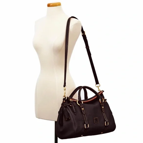 Dooney & Bourke Florentine Large Leather Satchel Dark Brown - Picture 4 of 15